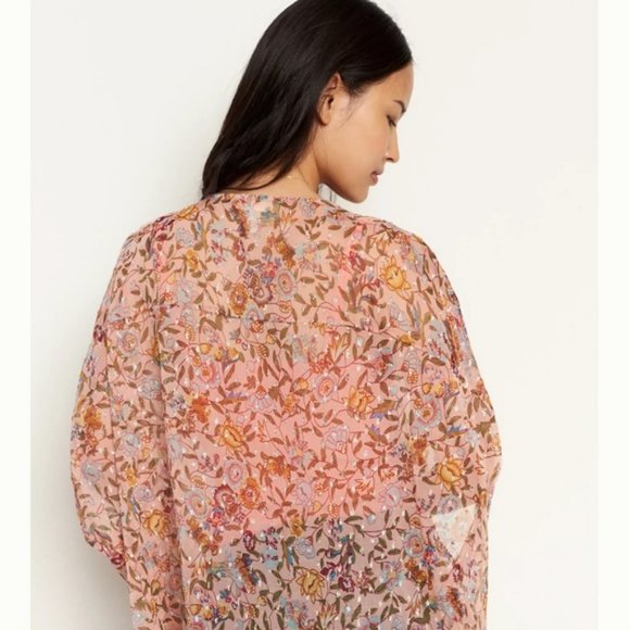 Anthropologie BELLA SHIMMER Kimono Desert Sunset colors Inspired Subtle Light - Picture 1 of 8